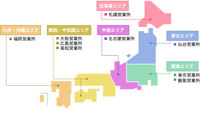 全国9事業所マップ